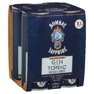 Bombay Gin & Tonic Double Serve 4pk Cans