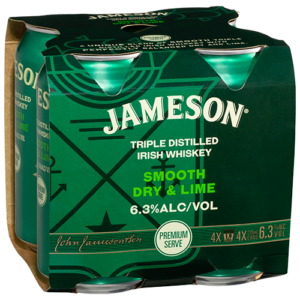 Jameson 6.3% Dry & Lime 4pk Cans